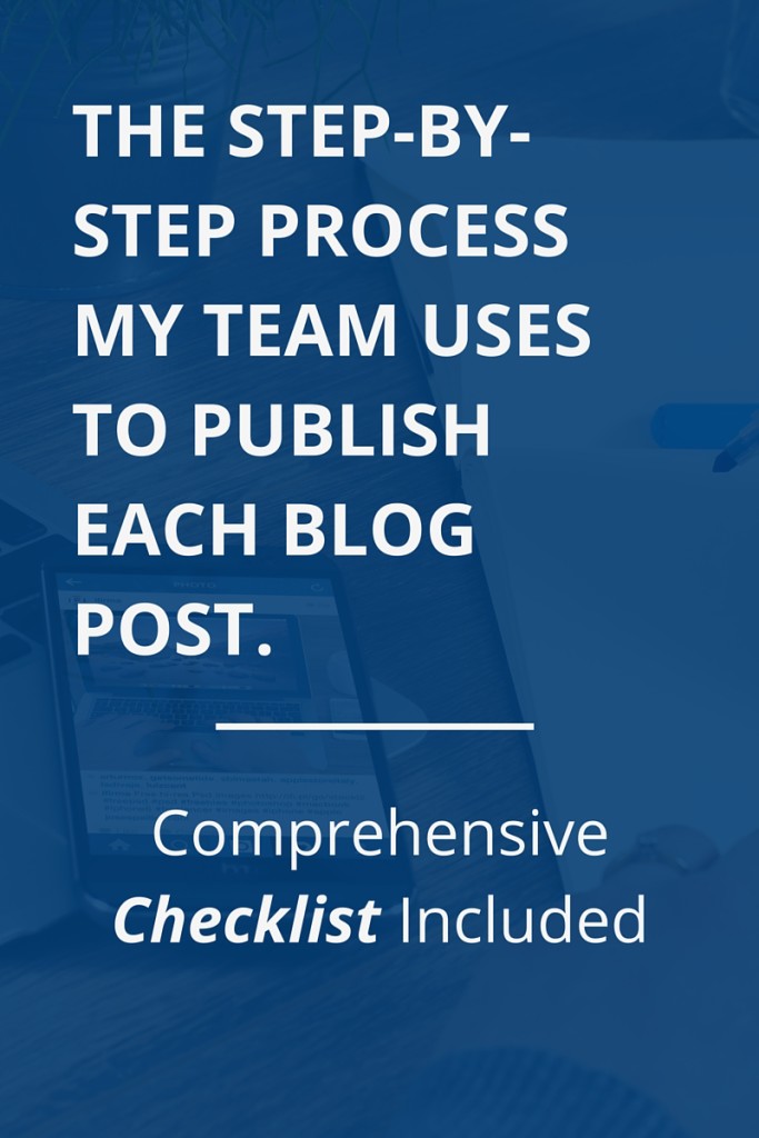 Small team checklist for publishing blog posts.