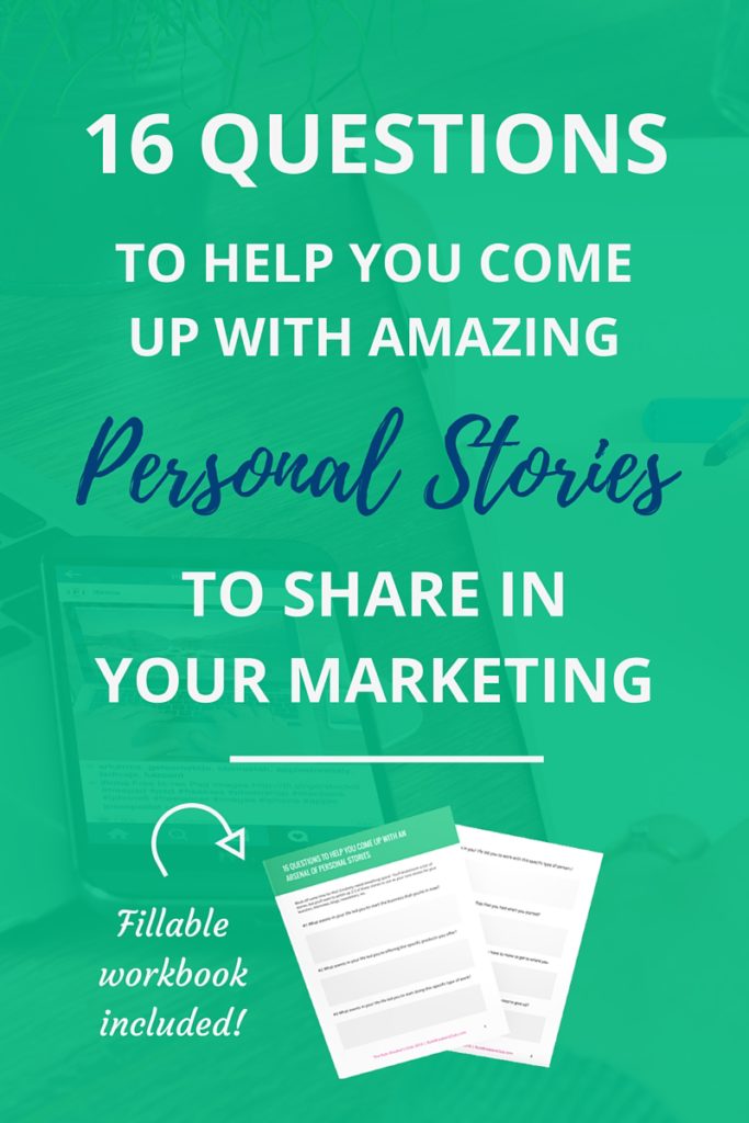 Personal stories make a HUGE connection with your readers. Use this workbook to pull out and document amazing personal stories to use in your marketing again and again.