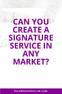 How to get more consistent clients by creating a signature service for your business.