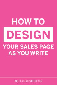 How to Design Your Sales Page as You Write