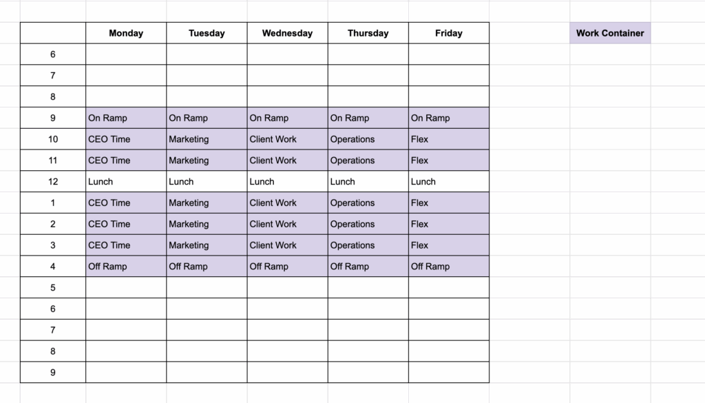 Weekly Calendar Example